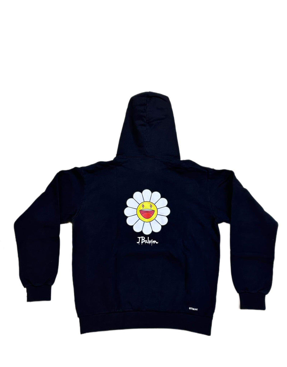 J Balvin Blanco Flower x Murakami Flower Hoodie Black