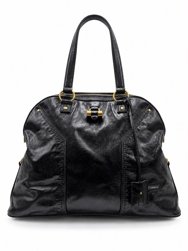 Saint Laurent Black Calfskin Leather Large Muse Bag (Pre-owned) 6V2QYWJ