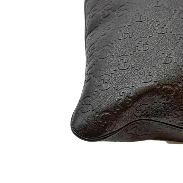 Gucci Guccissima Medium Flat Messenger Bag Black (Pre-owned) VQRVY3T