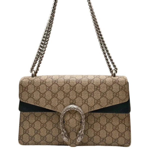 Gucci Dionysus Shoulder Bag GG Supreme Medium Beige/Black (Pre-owned) B4X2RYX