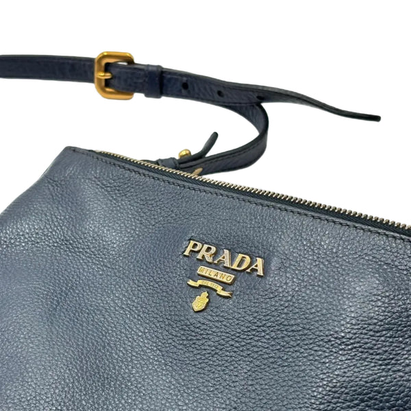 Prada Bluette Vitello Phenix Leather Crossbody Bag (Pre-owned) 7XM84DD