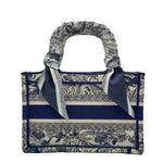 Load image into Gallery viewer, Christian Dior Toile De Jouy Dioriviera Small Book Tote Blue (Like new) H239R6J
