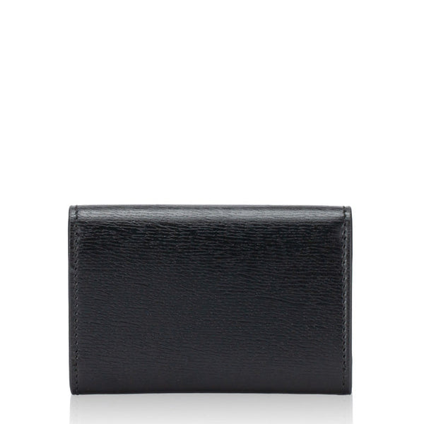Gucci Calfskin Script Flap Card Case Black (Brandnew)