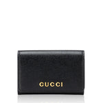 Load image into Gallery viewer, Gucci Calfskin Script Flap Card Case Black (Brandnew)
