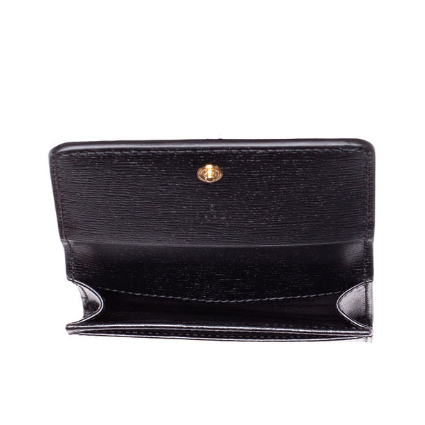 Gucci Calfskin Script Flap Card Case Black (Brandnew)