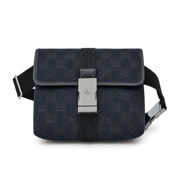Gucci Black GG Canvas Small Waist Belt Bag (Like new) WQTBC4R