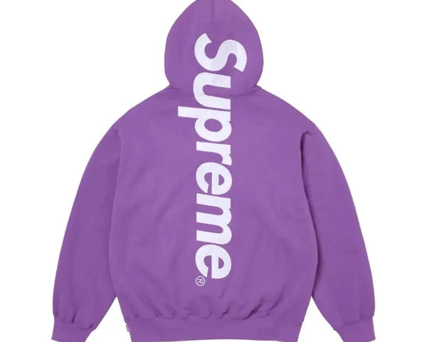 Supreme Satin Applique Hooded Sweatshirt (FW24) Purple