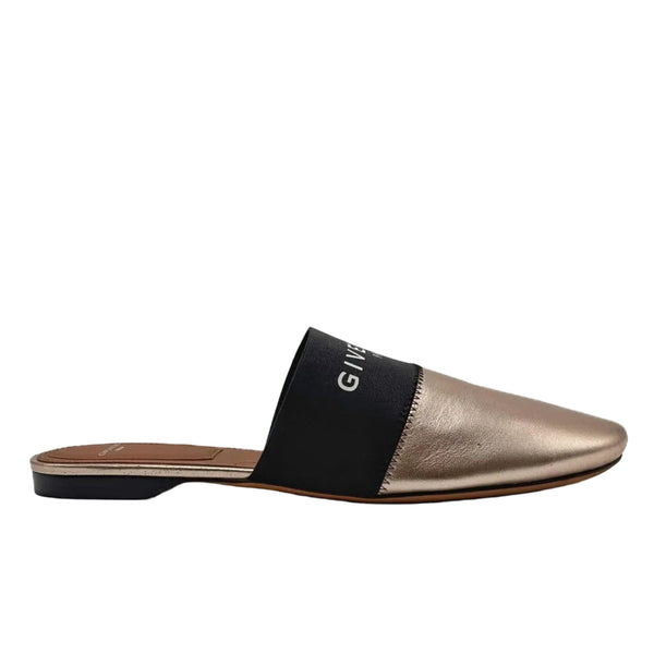 Givenchy Metallic Gold Leather Mules Sandals (unused)