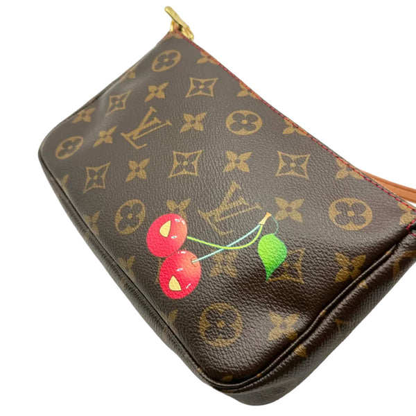 Louis Vuitton x Takashi Murakami Limited Edition Cerises Mini Pochette Bag (Like new) 3QTJC6M