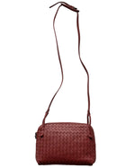 Load image into Gallery viewer, Bottega Veneta Burgundy Intrecciato Woven Nappa Leather Nodini Crossbody Bag (Pre-owned) X4MVWTT
