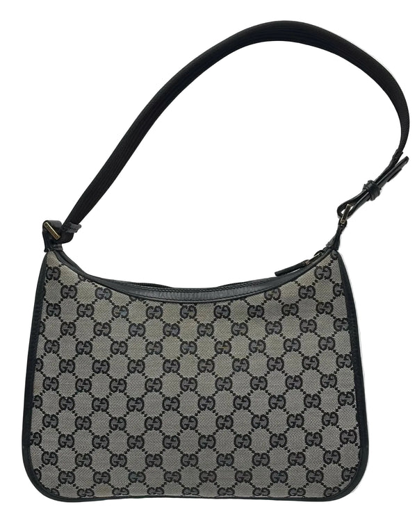 Gucci GG Canvas Hobo Leather Shoulder Bag (Pre-owned) K44VJ32