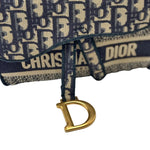 Load image into Gallery viewer, Christian Dior Oblique Slim Saddle Pouch Blue (Pre-owned) 7MJGV2D
