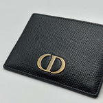 Load image into Gallery viewer, Dior Black Leather 30 Montaigne Card Holder (Pre-owned)
