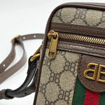 Load image into Gallery viewer, Gucci x Balenciaga BB Supreme Monogram Web Mini Ophidia Messenger Beige New Acero (Like new) 6X9HQGC
