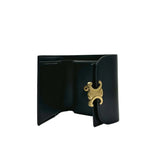 Load image into Gallery viewer, Celine Small Triomphe Flap Wallet Shiny Calfskin Black (Like new) DCHR436
