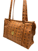 Load image into Gallery viewer, MCM Cognac Visetos Shopper Tote Bag Monogram Print (Pre-owned)
