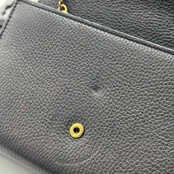 Gucci GG Marmont Gold Label Logo Leather Chain Wallet Shoulder Messenger Bag Black (Like new) BB44HW6