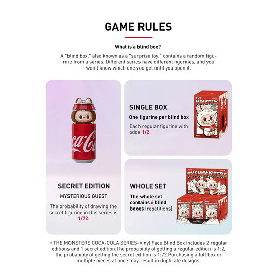 Pop Mart Labubu The Monsters Coca Cola Series Vinyl Face Blind Box (Sold per piece)