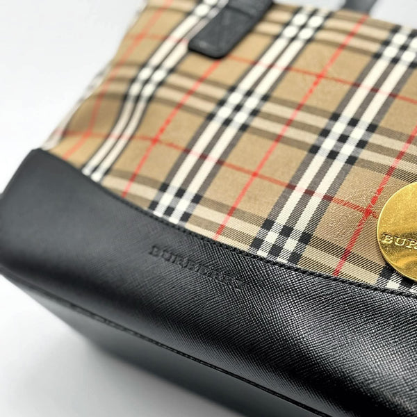 Burberry Haymarket Check Canvas Tote Bag (Like new)