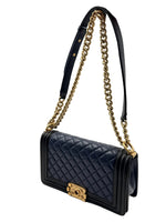 Load image into Gallery viewer, Chanel Bicolor Boy Flap Bag Quilted Lambskin (Like new) B69319.1273
