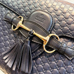 Load image into Gallery viewer, Gucci Microguccissima Medium Emily Chain Shoulder Bag Black 44RTVH6
