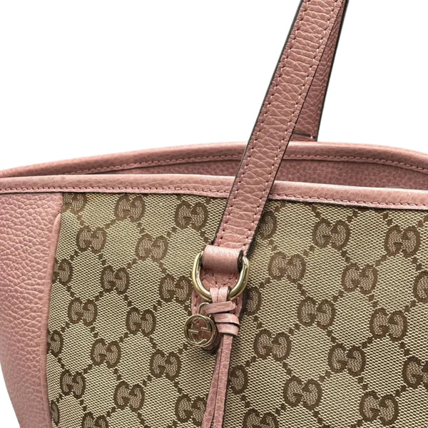 Gucci Pink/Beige GG Canvas Bree Tote Bag (Pre-owned) TQ9R8Y7