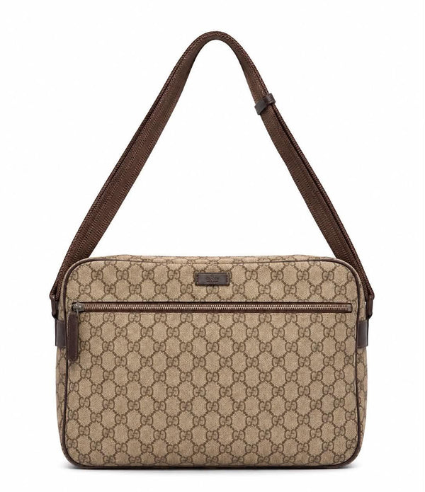 Gucci Beige/Ebony GG Coated Canvas Messenger Bag (Pre-owned)