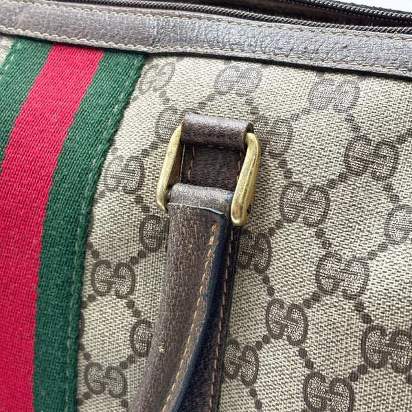 Gucci Beige/Ebony GG Coated Canvas Vintage Boston Bag (Pre-owned)