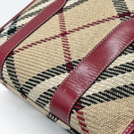 Load image into Gallery viewer, Burberry Blue Label Tweed Nova Check Handbag Beige/Red (Pre-owned)
