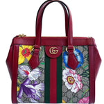 Load image into Gallery viewer, Gucci Ophidia Tote Bag GG Flora Small Red (Like new) 7BTMHWX
