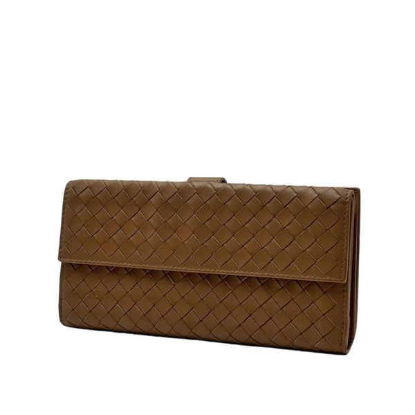 Bottega Veneta Leather Intrecciato Long Wallet (Like new)
