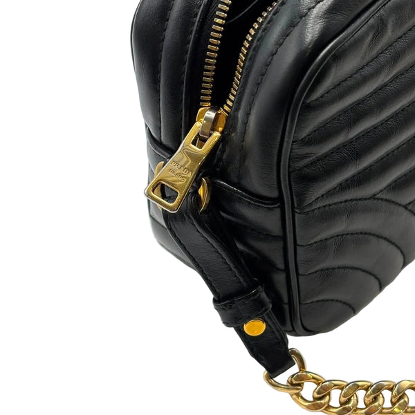 Prada Black Quilted Soft Calfskin Leather Diagramme Camera Crossbody Bag (Like new) K7JVRDD