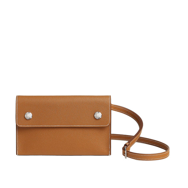Hermes Snap Crossbody Wallet Gold