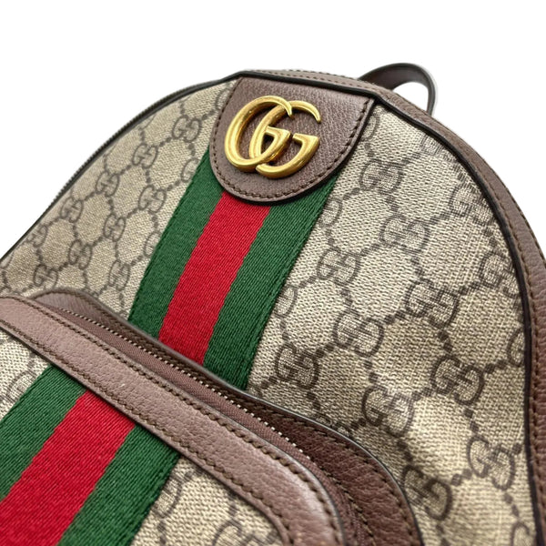 Gucci GG Supreme Monogram Calfskin Web Small Ophidia Day Backpack Beige Ebony New Acero (Pre-owned) CDQTW2T