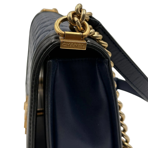 Chanel Bicolor Boy Flap Bag Quilted Lambskin (Like new) B69319.1273