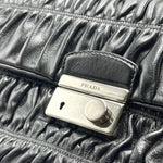 Load image into Gallery viewer, Prada Black Nappa Gaufre Leather Chain Flap Bag (Like new) 7QV46HY
