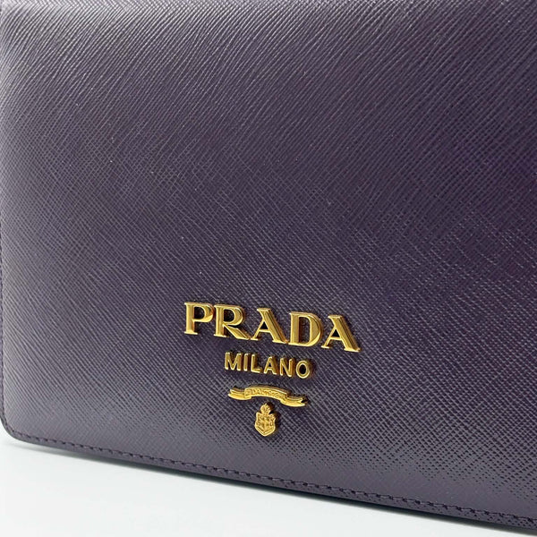 Prada Saffiano Leather Crossbody Bag Purple (Like new) BCM8KHB