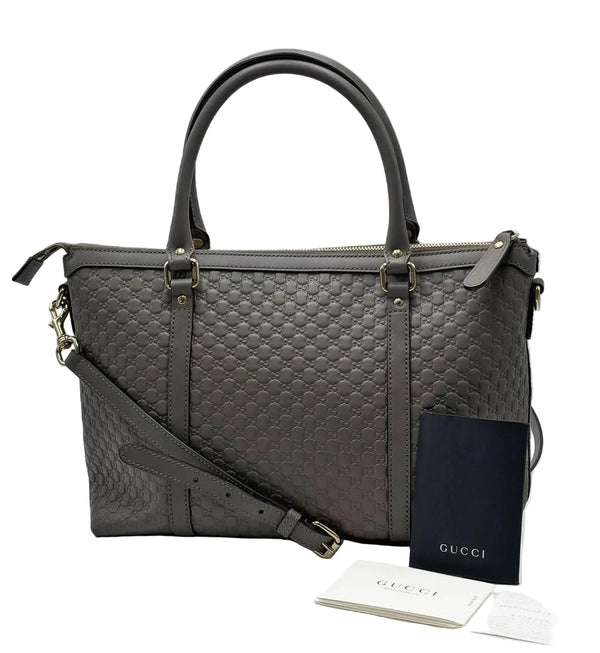 Gucci Grey Micro Guccissima Leather Convertible Satchel Bag (Like new) 68HK49C