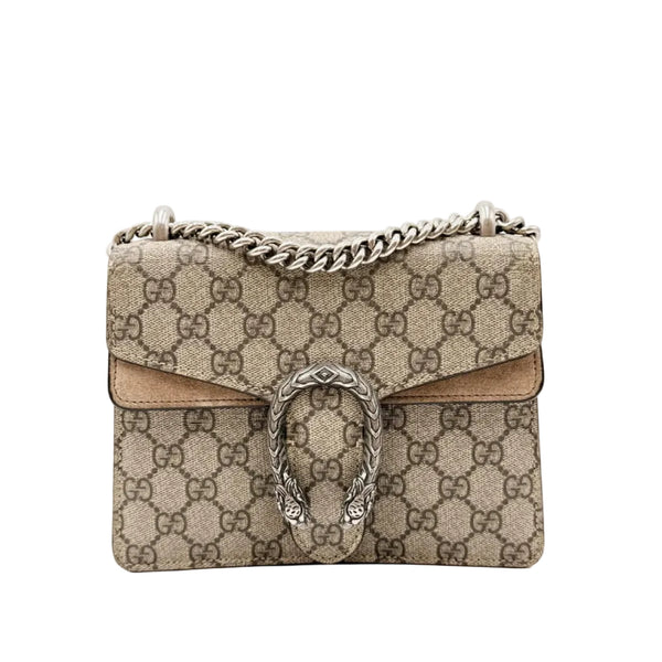 Gucci Dionysus Shoulder Bag GG Supreme Mini Beige (Like new)