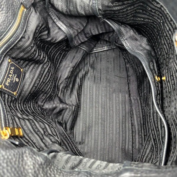 Prada Black Vitello Daino Leather Shopping Tote Bag (Pre-owned) WDJT42T