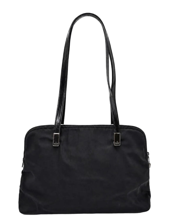 Gucci Vintage Nylon Shoulder Bag Black (Pre-owned)