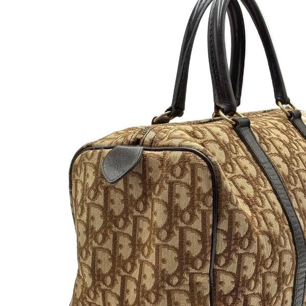 Christian Dior Brown Oblique Canvas Boston Bag (Pre-owned)