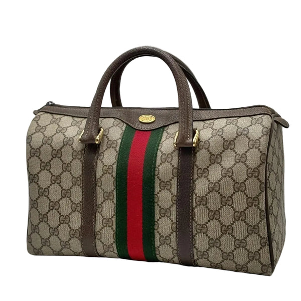 Gucci Beige/Ebony GG Coated Canvas Vintage Boston Bag (Pre-owned)