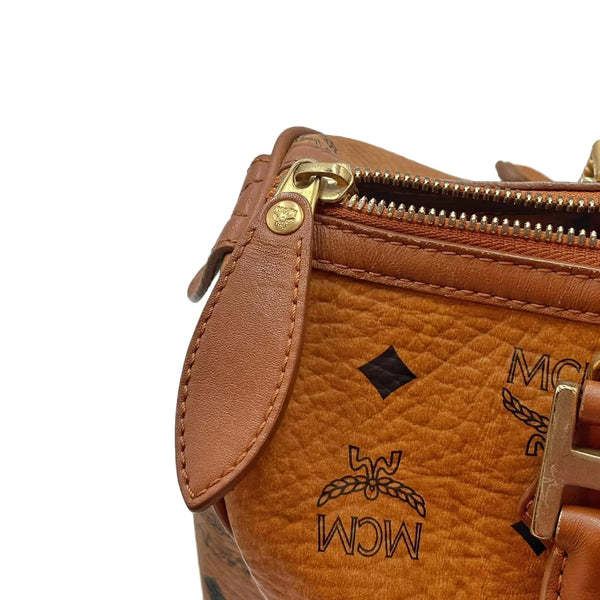 MCM Visetos Dog Bone Boston Bag (Pre-owned)