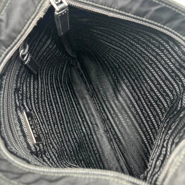 Prada Tessuto Nylon Sport Black Messenger Crossbody Bag (Pre-owned)