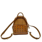 Load image into Gallery viewer, MCM Visetos Side Stud X-Mini Stark Bebe Boo Backpack Cognac (Pre-owned) J39C8QY
