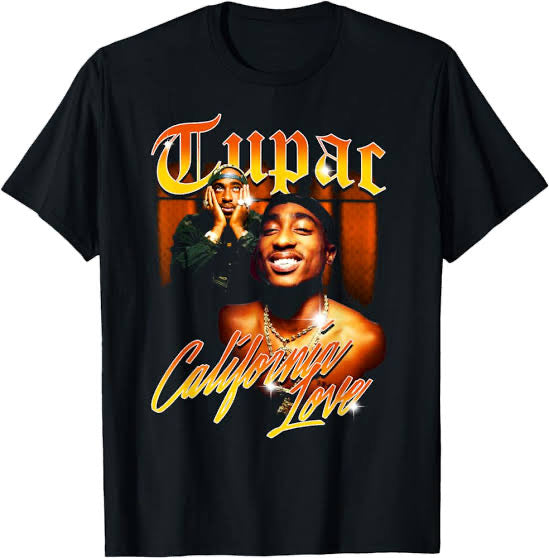 Tupac California Love T-Shirt, Black