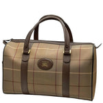 Load image into Gallery viewer, Burberry Check Boston Bag Travel Khaki Brown Canvas Leather (Pre-owned) T64W6QY

