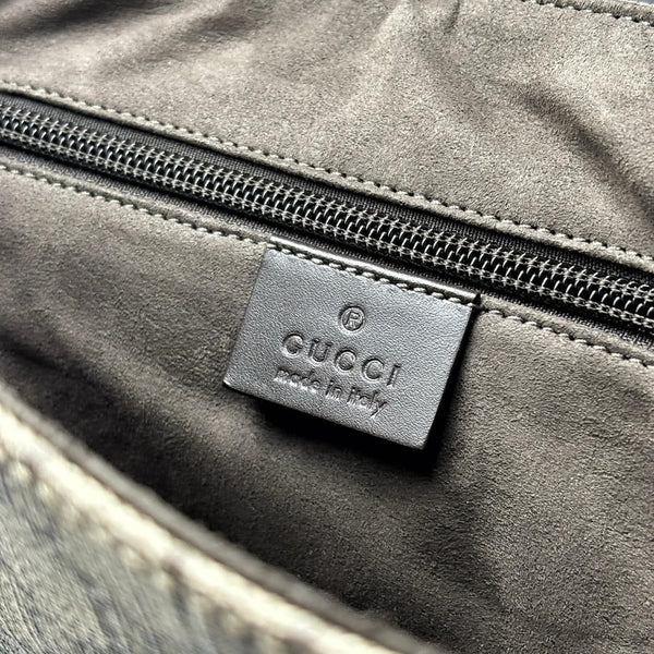 GG Supreme Gucci Monogram Selleria Calfskin Small Satchel Messenger Bag Beige Ebony Cocoa Dark Chocolate (Like new) BTKDRJB