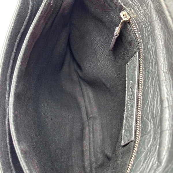 Balenciaga Gris Fossile Lambskin Leather Giant 12 Silver Envelope Clutch Crossbody W/ Strap Bag (Like new) BXHY7T9